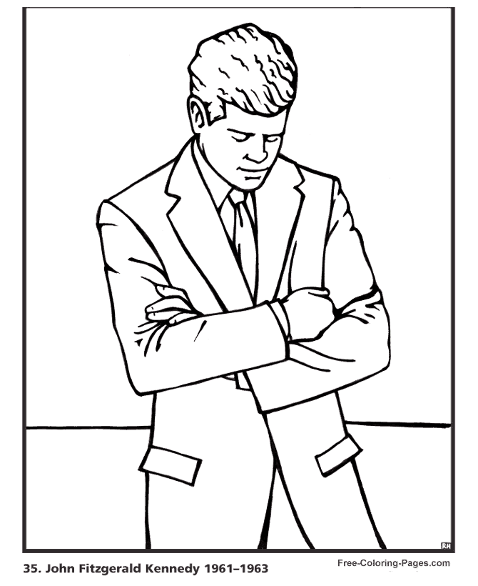 John F Kennedy coloring page
