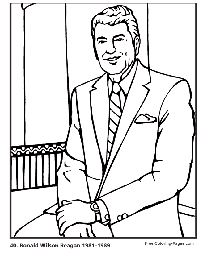 Ronald Reagan coloring page