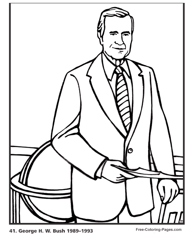 George H Bush coloring page