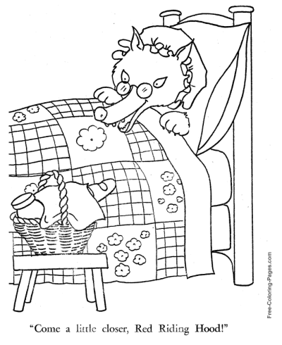 Red Riding Hood story coloring page