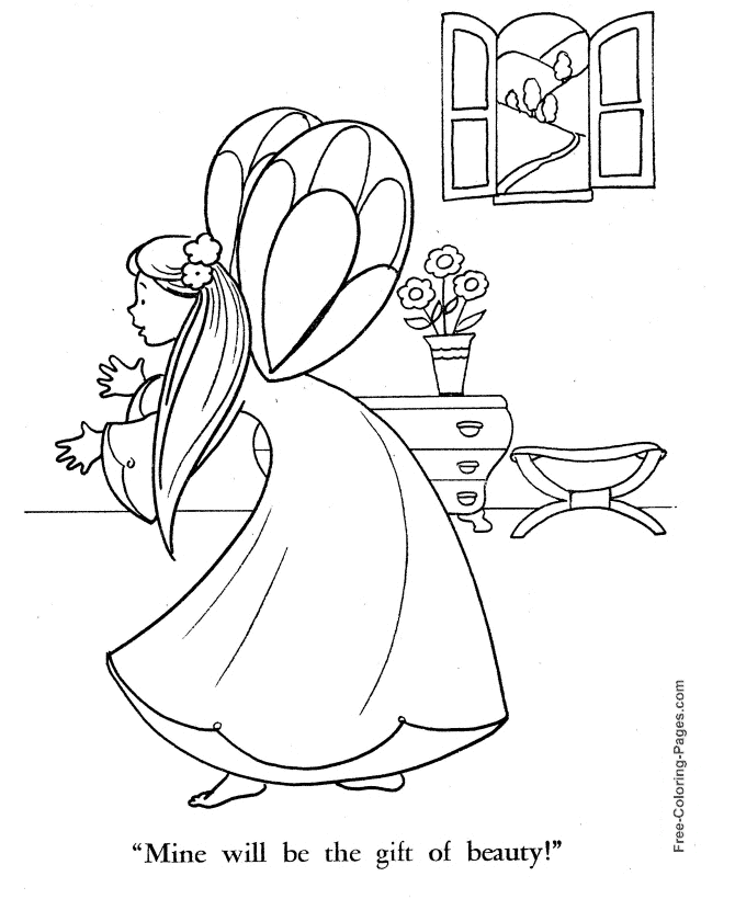 Free Sleeping Beauty Story coloring page