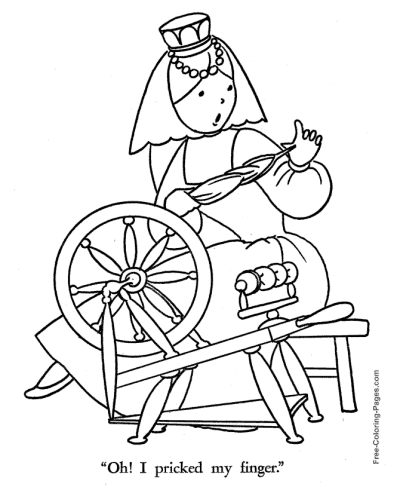 Sleeping Beauty story coloring page