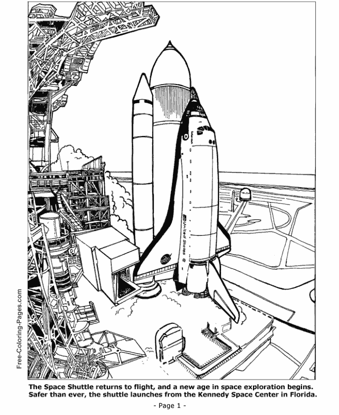 Space Shuttle coloring pages, sheets and pictures