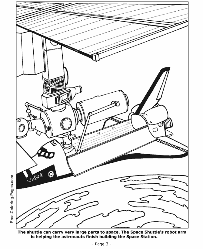 Space Shuttle coloring pages, sheets and pictures