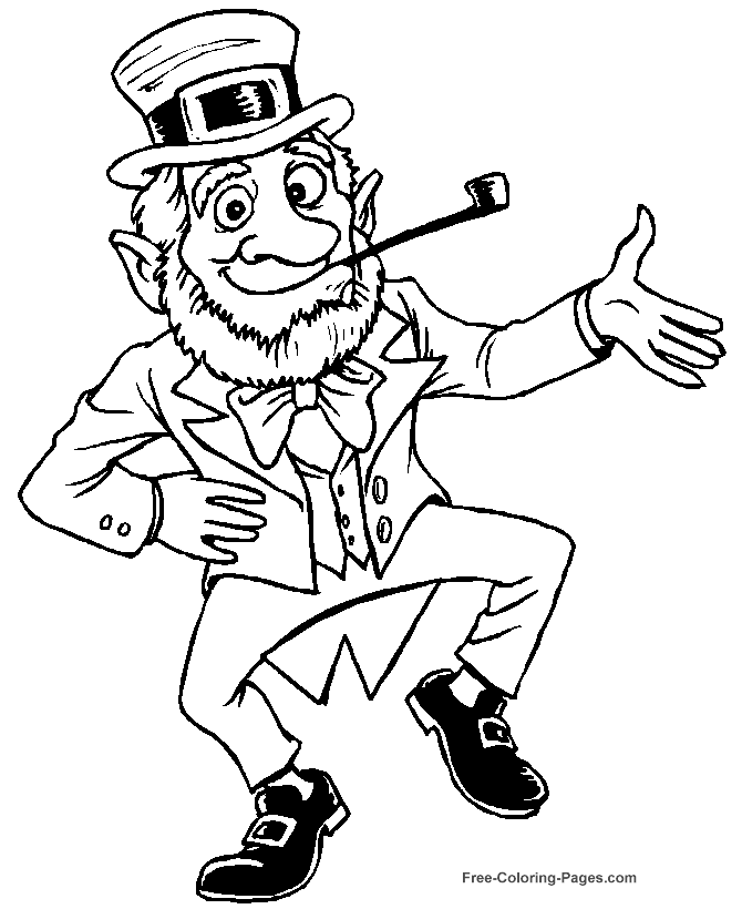 St. Patrick's Day coloring pages - Dancing leprechaun