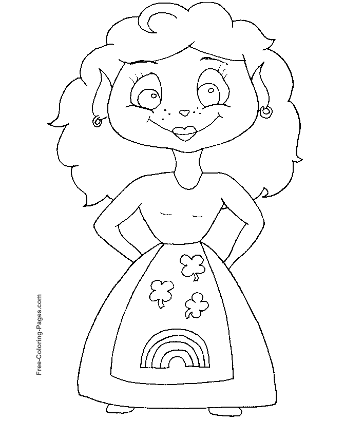 St. Patrick's Day coloring pages - A girl leprechaun