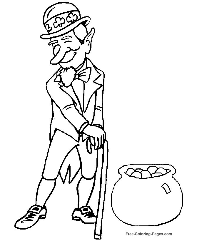 St Patricks Day coloring pages - His pot of gold