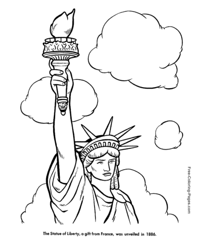 Free Statue Liberty coloring page 1886