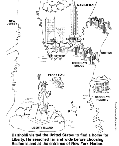 Bartholdi Statue of Liberty coloring page