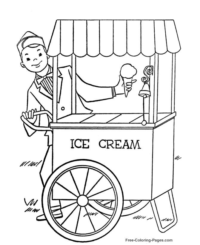 Summer Coloring Book Pages - Ice Cream 07
