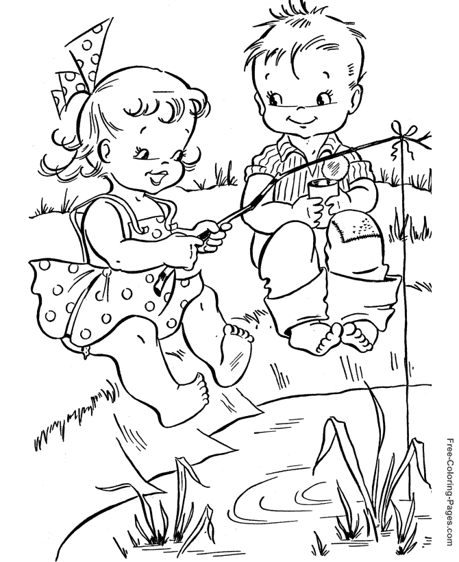 Summer Coloring Pages - Fishing Fun 12