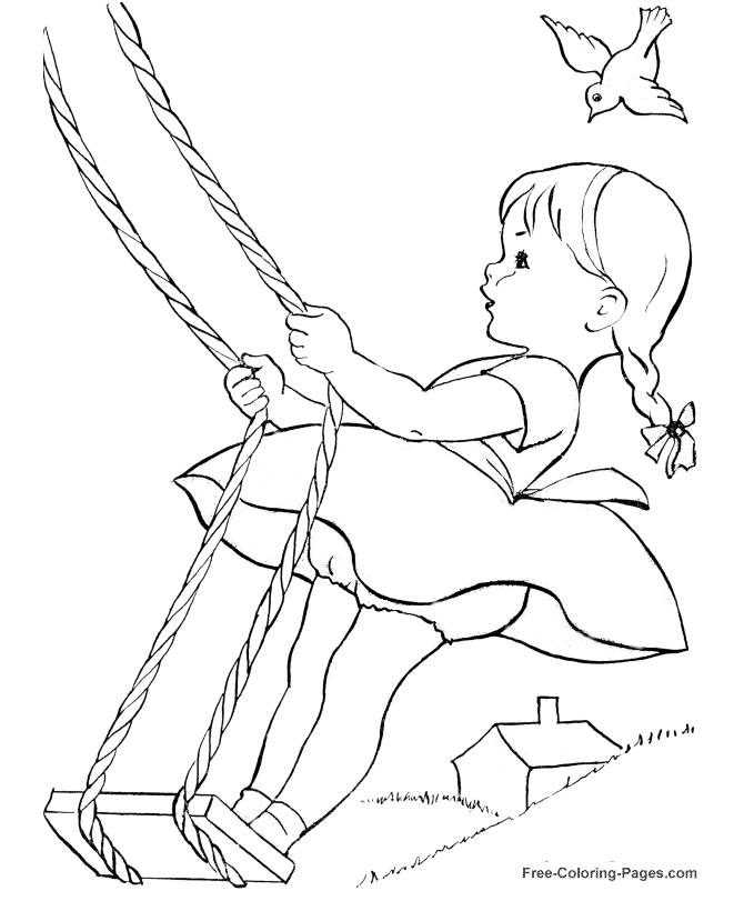 Summer Coloring Pages - Swing 15