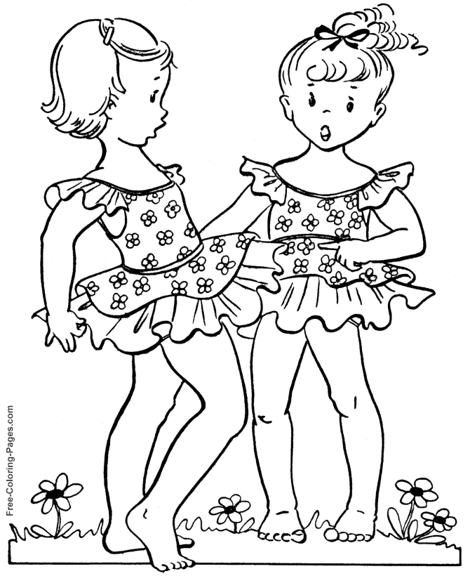 Summer Coloring Pictures - Matching Outfits