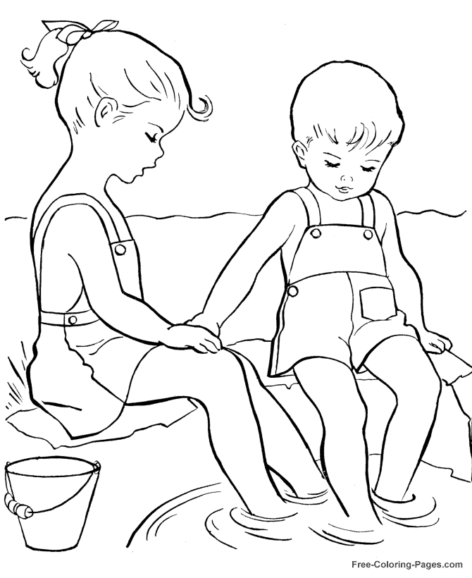 Summer Coloring Book Pictures - Cooling Off