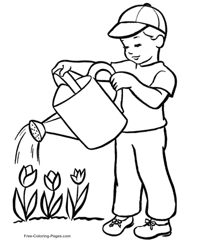 Summer Coloring Book Pictures - Growing Flowers