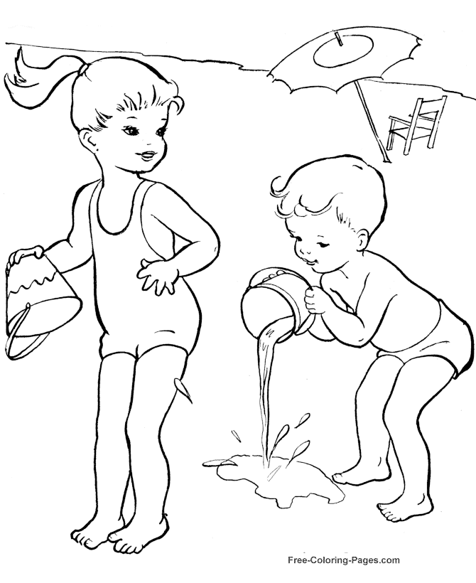 Summer Coloring Pictures - At the beach
