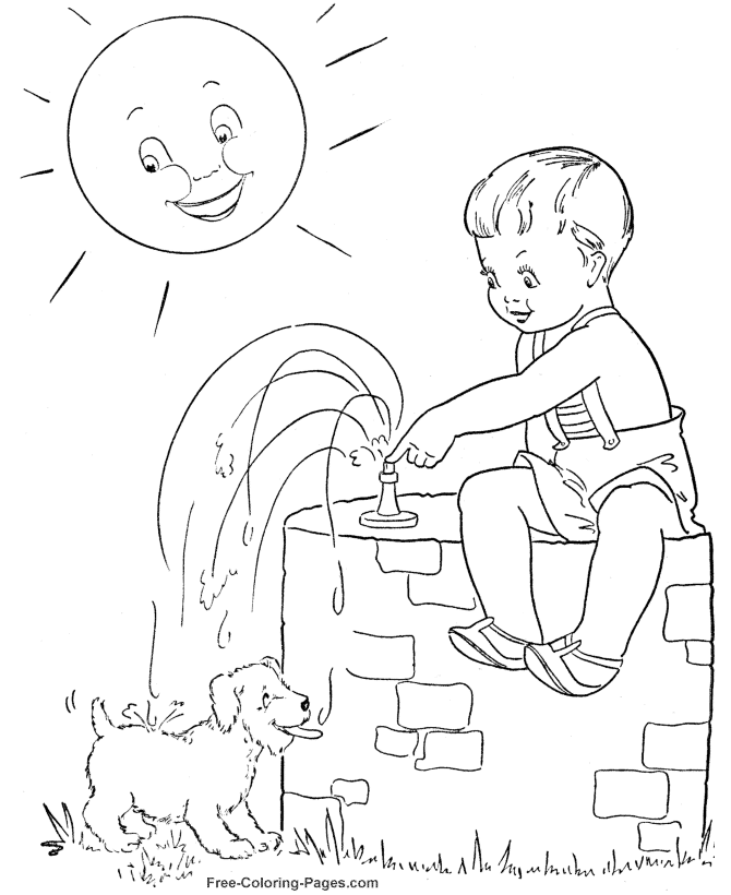 Summer Coloring Sheets - Puppy