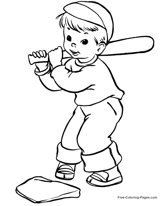 Summer Coloring Book Pages - Baseball 04