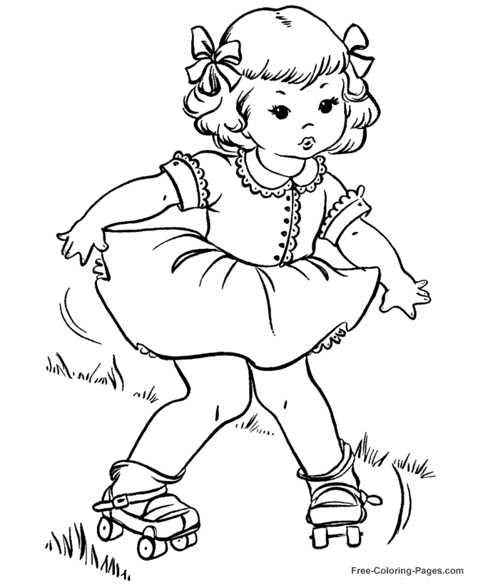 Summer Coloring Book Pages - Roller Skates 05