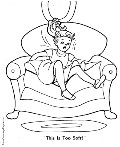 Chair Too Soft Goldilocks coloring page