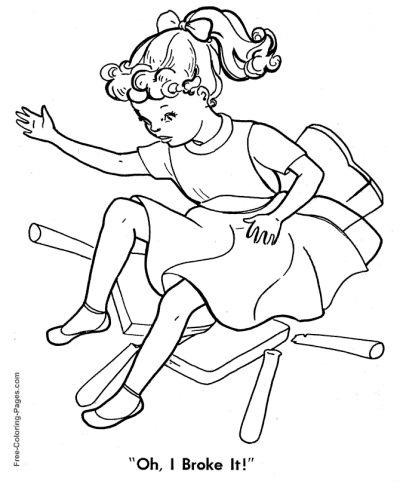 Goldilocks coloring page Breaks Chair