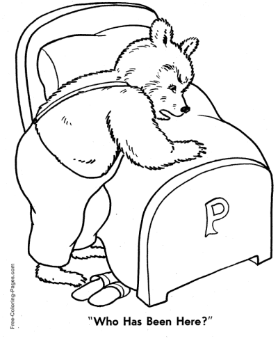 Printable Three Bears story coloring page