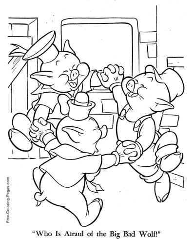 Fairy Tale of the Three Pigs coloring pages