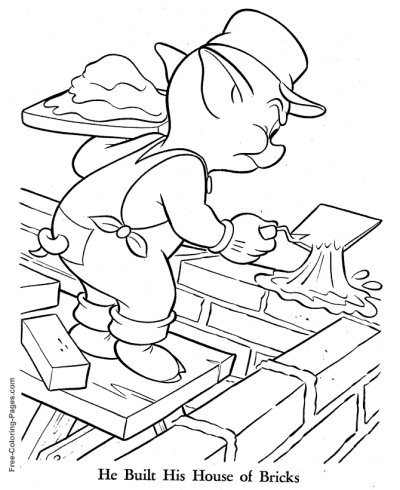 Three Little Pigs coloring page Brick House