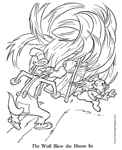 Three Little Pigs coloring page Wolf!