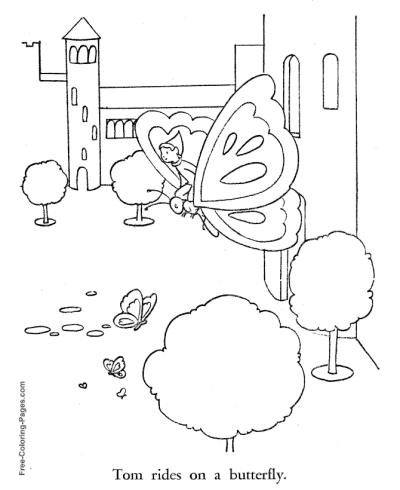 Tom Thumb coloring page Butterfly