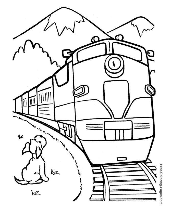 Train coloring book pages