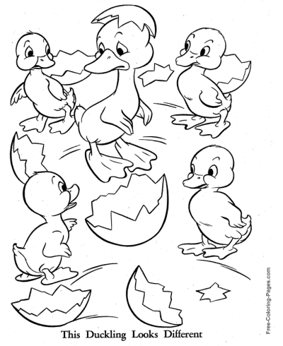 Free Ugly Duckling story coloring pages