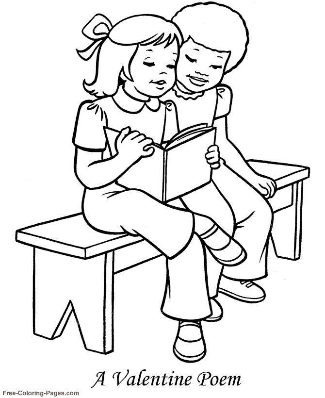 Valentine´s Day coloring pages - Doves and Heart