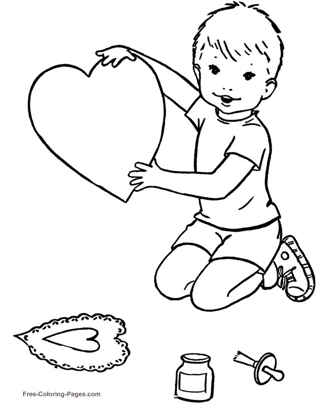 Valentine´s Day coloring pages - Valentine Hearts