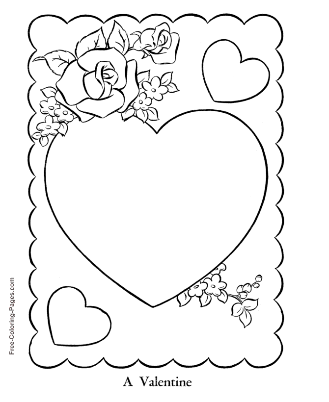 Valentine´s Day coloring pages - Rose Hearts