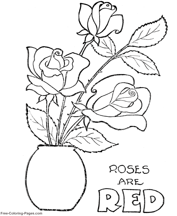 Valentine´s Day coloring pages - Flowers