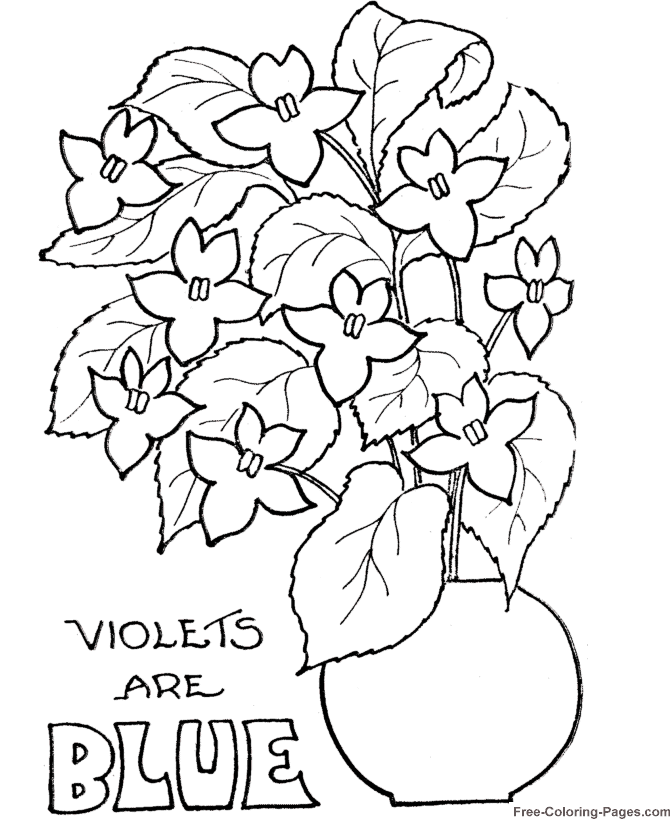 Valentine´s Day coloring pages - Flower Pot