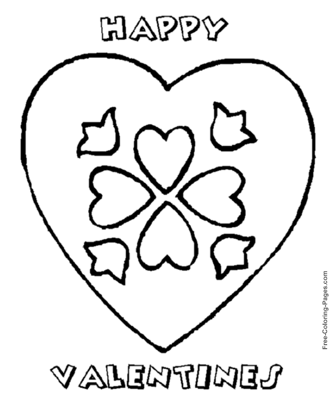 Valentine´s Day coloring pages - Hearts and Flowers