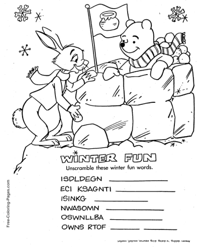 Fun Winnie the Pooh activity page