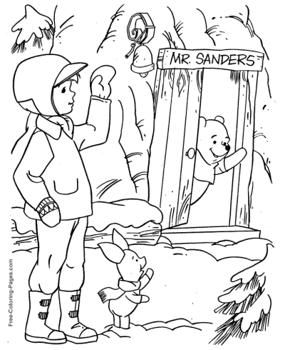 Free printable Winnie Pooh coloring page