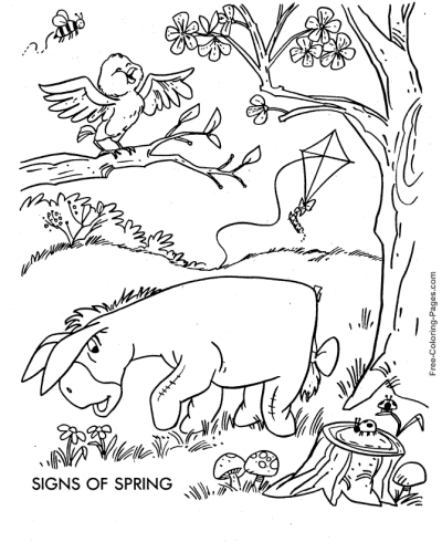 Winnie Pooh and Eeyore coloring pages