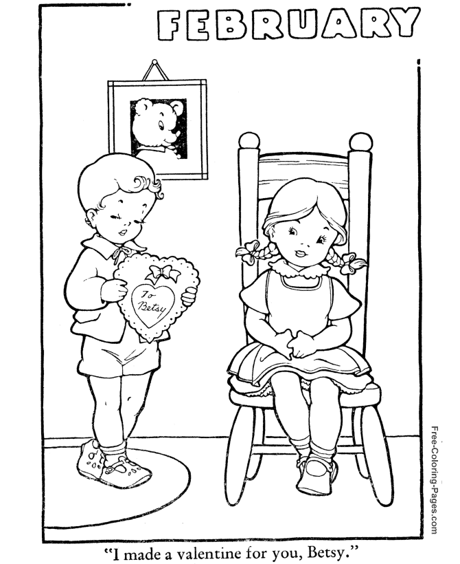Winter coloring pages - February