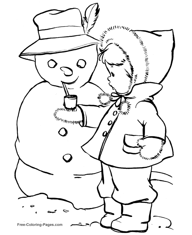 Winter coloring pages - Snowman