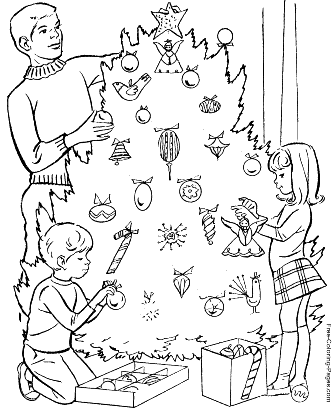 Winter coloring pages - Print a Christmas Tree