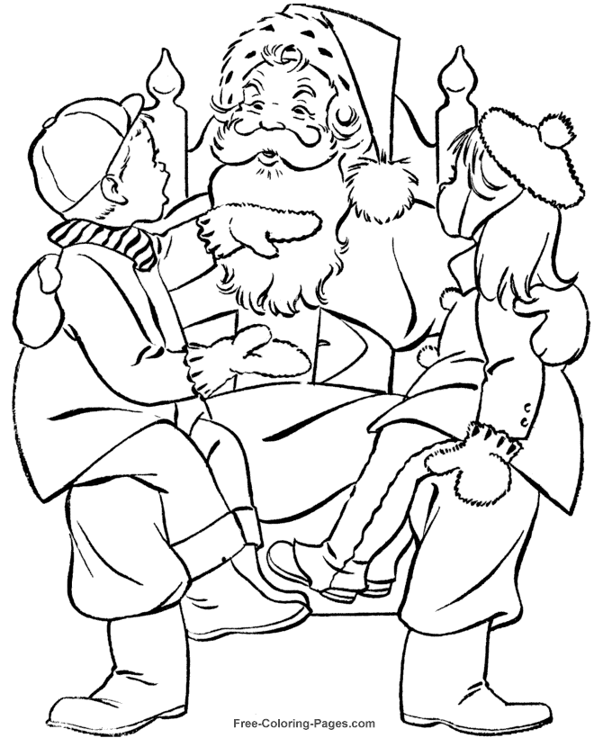 Winter Coloring Pictures - Print Santa picture