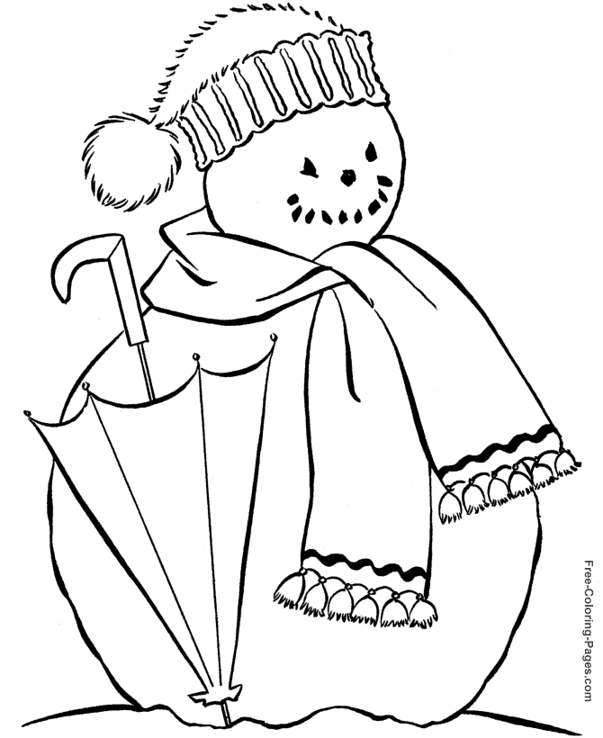 Winter Coloring Pictures - Print this Snowman