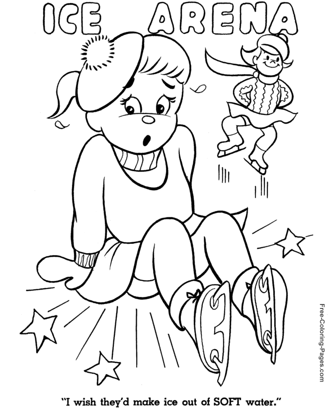 Winter Coloring pictures - Ice Skating Print
