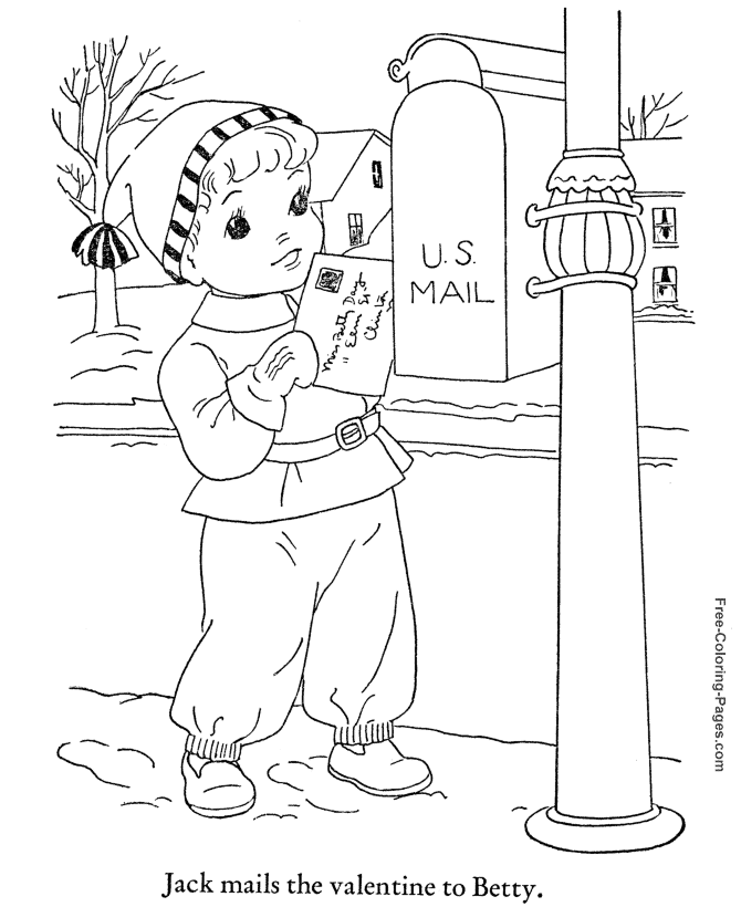 Winter Coloring pictures - Valentine's Day