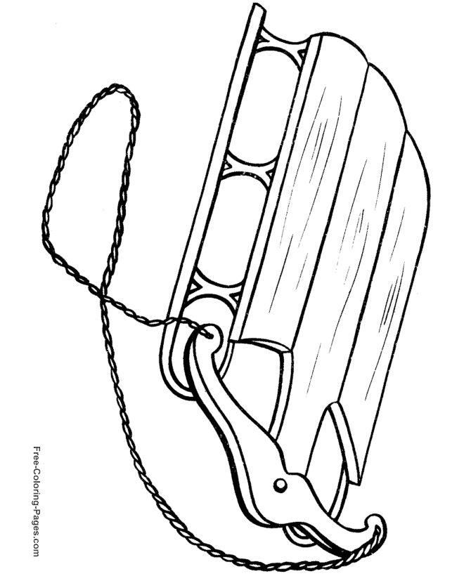 Winter Coloring Book Pictures - Print Winter Sled