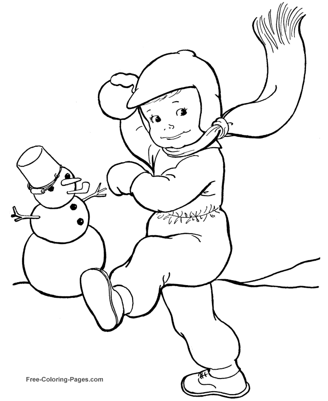 Winter coloring book pages - Christmas Tree